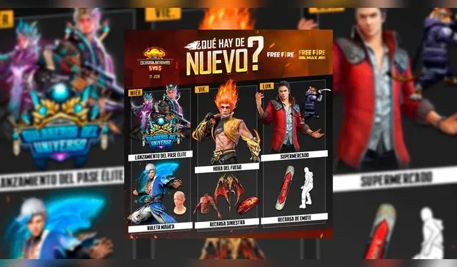 Free Fire agenda semanal junio 