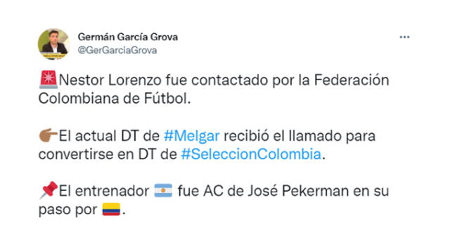 Colombia tuvo contacto con el entrenador Néstor Lorenzo. (Foto: Germán García)   