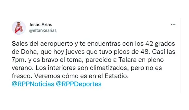 Jesús Arias contó su experiencia en el calor de Doha.   