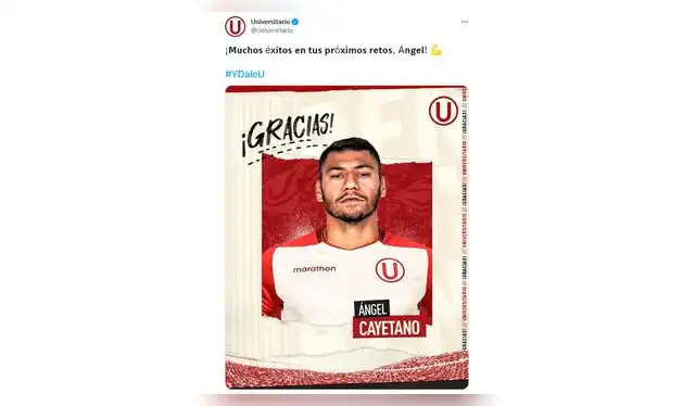  Universitario oficializó la salida de Ángel Cayetano.   