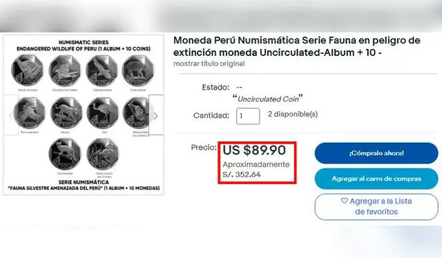 Monedas de Fauna Silvestre.