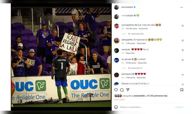  Raúl Ruidíaz ilusionó a los hinchas de Universitario con publicación. (Foto: Instagram)   