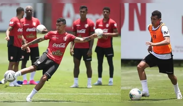 David Dioses entrenando con la Selección Peruana.   