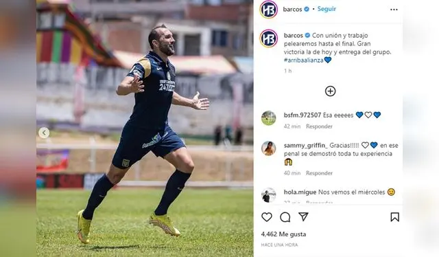  Mensaje de Hernán Barcos tras triunfo contra Carlos Stein.   