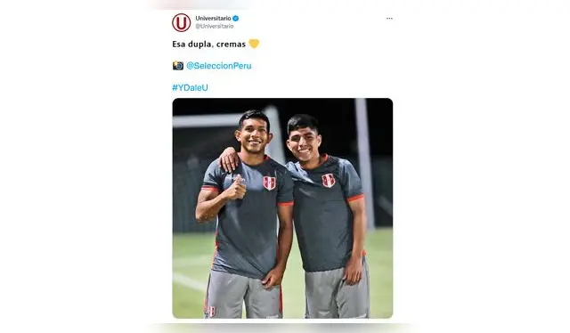  Edison Flores y Piero Quispe posaron en la Selección Peruana. (Foto: Twitter)   