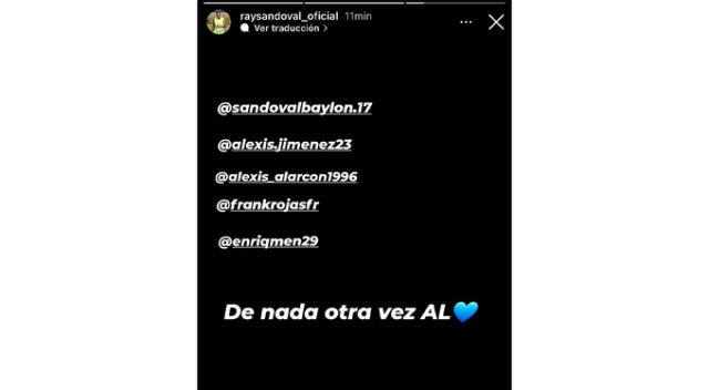 El polémico mensaje de Ray Sandoval que indignó a Universitario. (Foto: Instagram)   