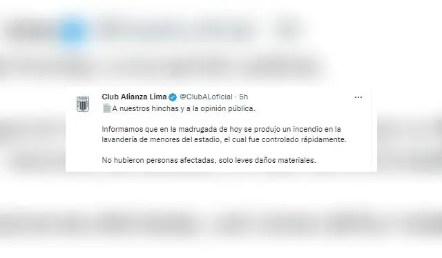 Foto: Twitter Alianza Lima.