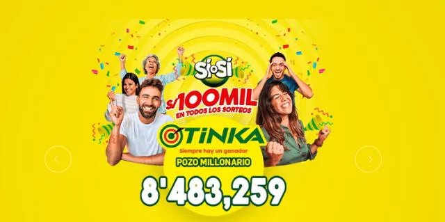 La Tinka tiene un Pozo millonario de 100 millones de soles. | Foto: la Tinka La Tinka tiene un Pozo millonario de 100 millones de soles. | Foto: la Tinka