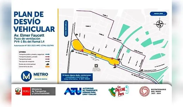 Plan de desvío durante el cierre del tramo de la av. Faucett | El Peruano   