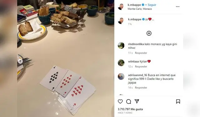Kylian lanzó particular post en redes sociales.   