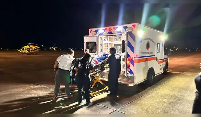  Ambulancia del estado ayudando a inmigrante en estado de salud crítico.    