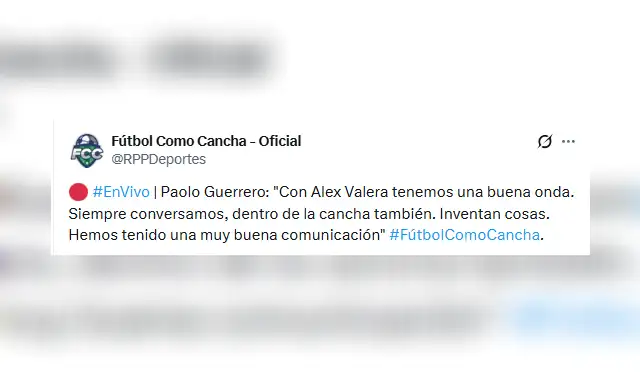 Paolo Guerrero habló de Alex Valera