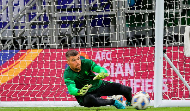 <em>Mathew Ryan fue titular en el repechaje asiático ante Emiratos Árabes Unidos.</em>   