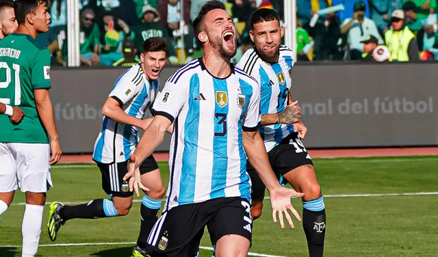 Tagliafico celebrando su gol en La Paz   