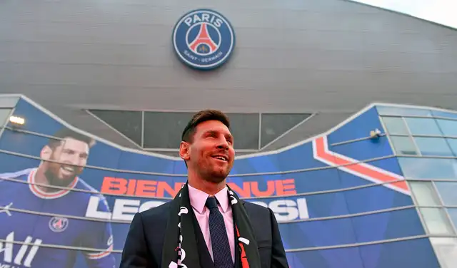 Lionel Messi en su llegada al PSG.   