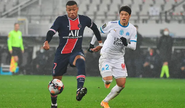 Kylian Mbappé en PSG ante Marsella Kylian Mbappé en PSG ante Marsella