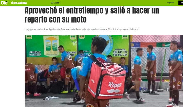 Diario Olé resaltó a Gersy Arámbulo.