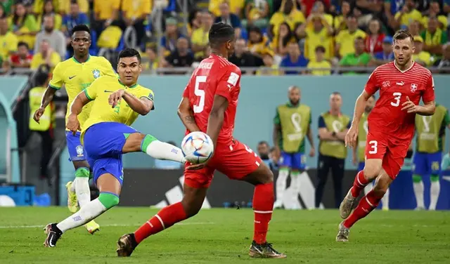 Casemiro anotó su primer gol en el Mundial Qatar 2022.   