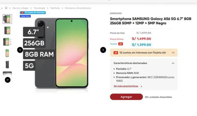 Galaxy A56 5G de Samsung