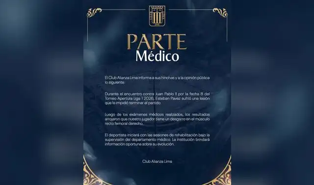 Parte médico de Esteban Pavez.