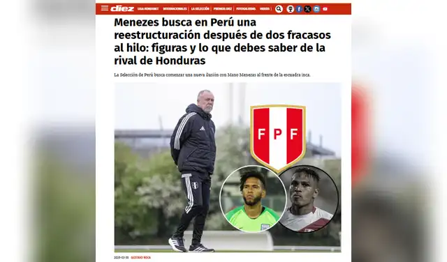 El medio 'Diez' de Honduras dio rotundo comentario sobre Mano Menezes y los jugadores de la selección peruana
