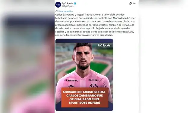 TyC Sports de Argentina lanzó fuerte comentario sobre Carlos Zambrano y Miguel Trauco tras firmar por Sport Boys