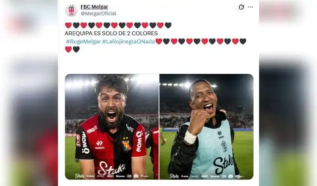 Melgar utilizó sus redes sociales para dejar en claro que en Arequipa solo hay un equipo grande tras vencer a Universitario
