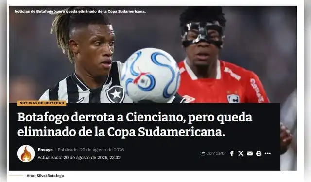 Medio de Brasil dejó fuerte comentario sobre la eliminación de Botafogo ante Cienciano