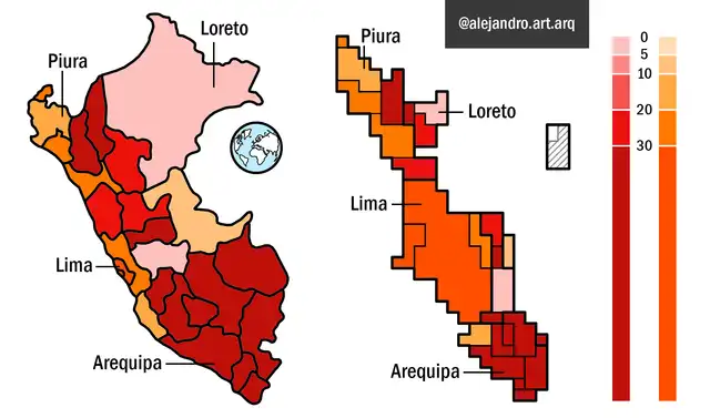 Foto: Resultados por regiones. Twitter - alejandro.art.arq    