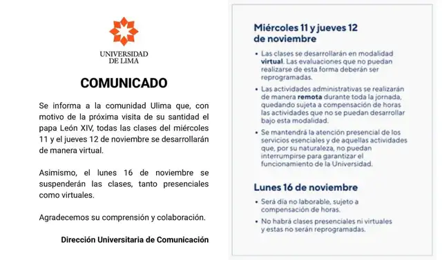 Universidad de Lima, visita del papa León XIV