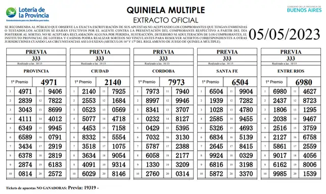 Quiniela extractos