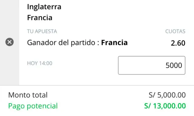 Apuesta deportiva  Francia vs Inglaterra