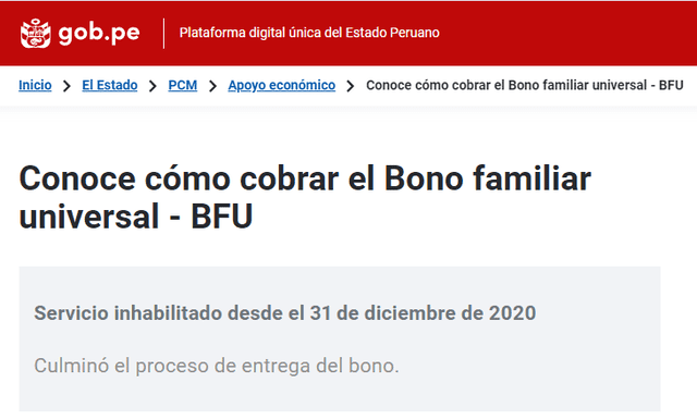 Bono familiar universal 