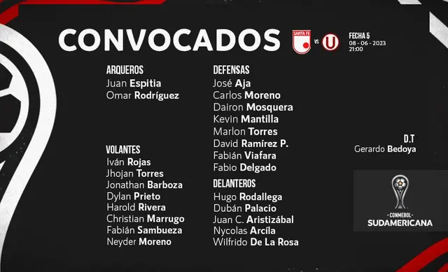Convocados de Santa Fe en la Sudamericana