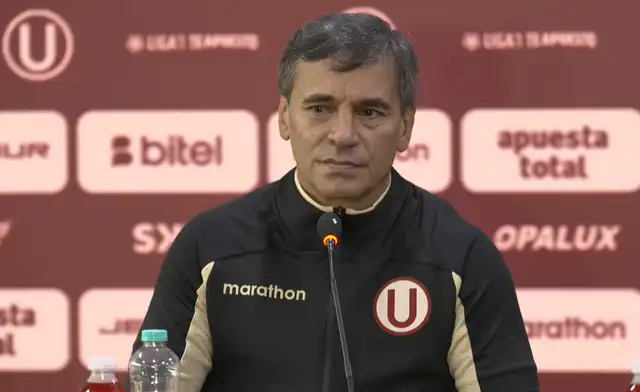 Fabián Bustos brindó conferencia de prensa. Foto: Universitario Fabián Bustos brindó conferencia de prensa. Foto: Universitario