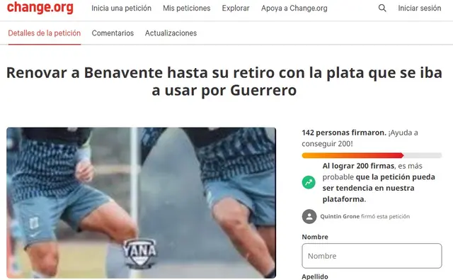 Petición de hinchas de Alianza Lima.