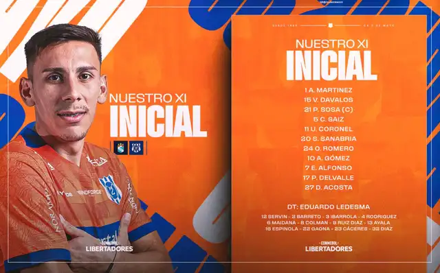 Alineación de 2 de Mayo vs. Sporting Cristal.   