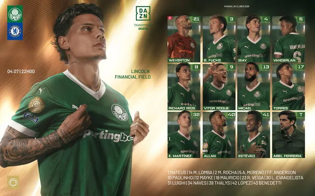 Alineación de Palmeiras vs. Chelsea. Alineación de Palmeiras vs. Chelsea.