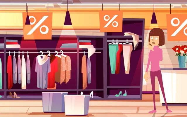 reto visual, ¿dónde está el bolso de la clienta?, imagen completa.