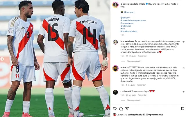 Gianluca Lapadula se pronunció así tras el Perú vs Canadá | Foto: Instagram Gianluca Lapadula   