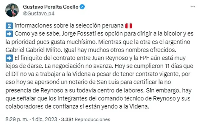 Juan Reynoso, Selección Peruana