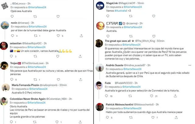 Colombianos y chilenos se unen para que Perú pierda el repechaje: 