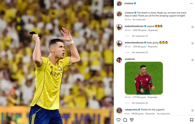 Mensaje de Cristiano Ronaldo.