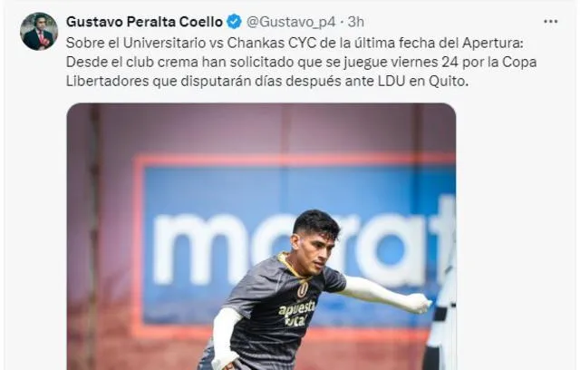 La petición de Universitario a la Liga 1 (Twitter - X)