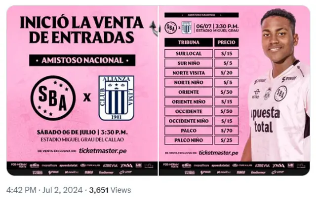 Sport Boys coparte publicación en redes sociales | Foto: Sport Boys    