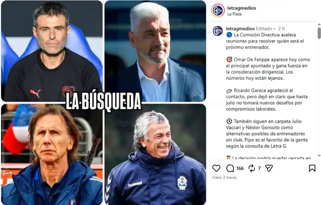 Gimnasia empezó con la búsqueda de su nuevo entrenador. Foto: IG