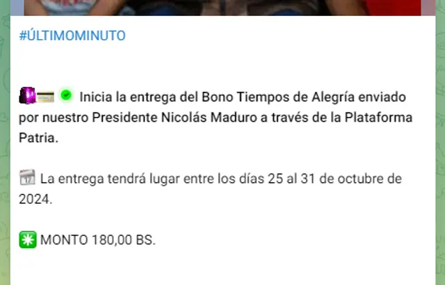 Segundo Bono Especial octubre 2024