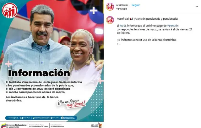 Pensión IVSS de marzo 2025 Pensión IVSS de marzo 2025