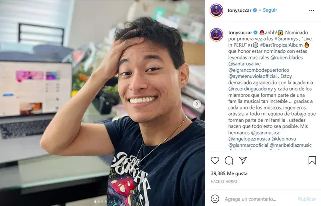 Tonny Succar, Grammy, Instagram