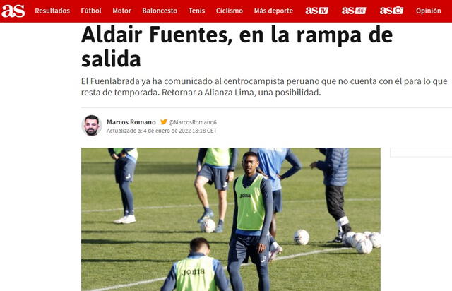 Aldair Fuentes no será tomado en cuenta en Fuenlabrada.